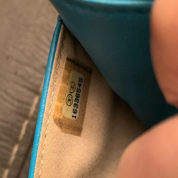 Chanel Lambskin wallet on chain WOC Tiffany blue - Picture 6 of 10